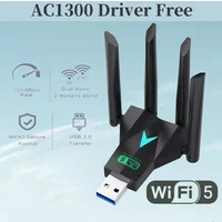 1300Mbps WiFi USB Adapter 2.4G/5Ghz USB3.0 Wi-Fi Dongle 802.11AC 4-Antenna Wireless Receiver For PC/Laptop Driver Free
