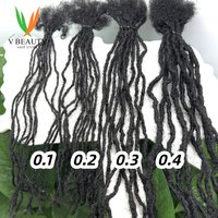 Customized 0.1-0.4cm Width Sisterlocks Dreadlock Extensions Width Handmade Interlock Human Hair Permanent Micro Locs for Women image 3