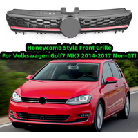 For Volkswagen Golf7 MK7 2014 2015 2016 2017 GTI Style Honeycomb Mesh Car Front Bumper Radiator Grille Center Racing Grill