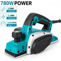 Strugarka elektryczna do drewna 780W 16000RPM, szerokość strugania 82mm, regulowana głębokość strugania 0-2mm, ręczna strugarka przewodowa do obróbki drewna i mebli.