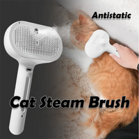A Spray Cat Brush for Hair Removal and a Self-Cleaning Cat Brush with Dual Functions (Built-in Water Tank Is Used to Remove the