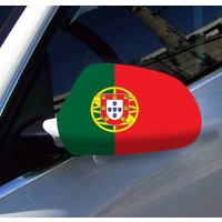 Directly Delivery 2 Pcs Free Size Four-way stretch fabric Portugal Flags Car Mirror Cover