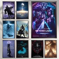 Game Destiny 2 Poster Self-adhesive Art Waterproof Paper Sticker Coffee House Bar Room Wall Decor