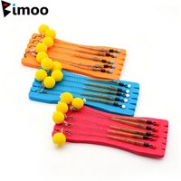Bimoo 5pcs/Set Carp Fishing Accessories Ready Tied Carp Rigs with Boilie Pop Up Hooklink Hair Rigs With Line Barbed Hook Tackle