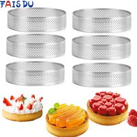 FAIS DU Perforated Round Tart Ring Stainless Steel Fruit Pie Tartlet Mold for Baking DIY Dessert Cake Mousse Molds Kitchen Tools