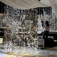 10PCS 1 Meter Sequins Hanging Foil Curtains PVC Gold Silver Sequin Bead Strings Indoor Home Decoration Flash Curtains