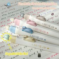 4 Pcs/Set Fun Magnet Cat And Bird Design Gel Pens 0.5mm Cute Cartoon Quick-Dry Study & Office Specialized Pen