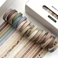 20 Rolls/Box Retro Vintage Washi Tape Floral Plaid Patterns DIY Scrapbook Journaling Holiday Decor Supplies For Girls Students