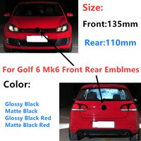 For Golf 6 MK6 Car Front Grill Emblem 135mm Rear Trunk Lid Badge Logo Replacement for 2009-2012 Models