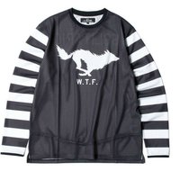 Wolf Mesh Jersey Motorcycle Long Sleeve Tee Blue Breathable Wolf Silhouette for Biker & Streetwear Moto 2026 New