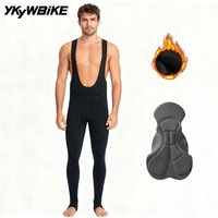 AliExpress YKYWBIKE Winter Cycling Long Bib Pants Tights 5-15°C Thermal Fleece Men MTB Downhill Bike Mountain Bicycle Cycling Long Pants