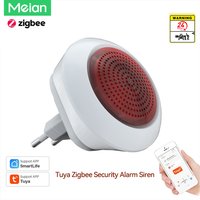 Meian Tuya Zigbee3.0 Siren Alarm Smart Home Security Alarm Sound Flash Plug Play Wireless Siren Horn Linkage Alarm System