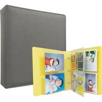 PLRBOK A5 Glitter Leather Photo Cards Album 3 Rings 7.6×9.8mm Kawaii Cute Binder Photocard 20 Sheets 4 Pockets Sleeves 80 Photos