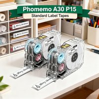 1 Pack Phomemo A30 P15 Label Maker Long & Label Tape,Continuous Tape Self-Adhesive Standard Heat Transfer Printing Label Tape