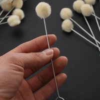 50pcs/bag Wool Ball Brush DIY Daubers Assisted Dyeing Round Wools Brush with Metal Handle for Textile Leather Leather Tool