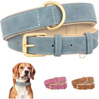 Leather Dog Collar Durable Dogs Collars Soft Padded Pet Pitbull Necklace Adjustable For Small Medium Large Dogs Pug Pet Products