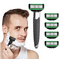 Safety 7-Layer Shaver Blade Manual Razor with Replaceable Blades No Skin Damage Blades Shaver Manual Metal Razor