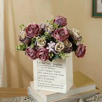 Artificial Flower Silk Rose Outdoor Garden Bride Bouquet Wedding Wreath Home Room Table Yard Decoration Diy Gift Accessory Party