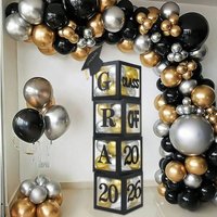 Creative Graduation Ceremony Balloon Box Decorations Transparent Black Graduation Season Props Classroom Hall Decoration
