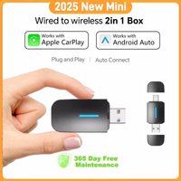 ANYFAR Dual Interface Wireless CarPlay Android Auto Wireless USB TYPE-C Adapter Smart Mini Box Plug Fast Connect Universal
