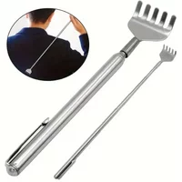silvery Telescopic Back Scratcher, Portable Extendable Stainless Steel Scratchers for Men Women ,Mothers Gifts,Gifts For Men,G