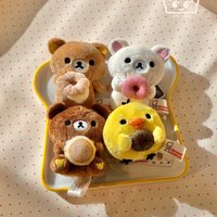 8CM Hugging Sweets Series Korilakkuma Plush toys Temari Sweet Ring Kiiroitori Ornament Toys Stuffed relax bear Plushie doll gift