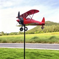 Airplane Weathervane Wind Spinner Metal Wind Direction Tool Aircraft Windmill for Lawn Garden Patio, Outdoor Deck Backyard Porch