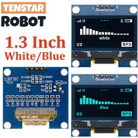 TSTARDEV I2C 1.3" OLED Display Module White Blue Color Drive Chip SH1106 128X64 1.3 Inch LCD LED IIC Communicate Blue Board