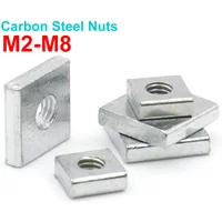 Square Slide Nut M2.5 M3 M3.5 M4 M5 M6 M8 DIN562 Zinc Plated Steel Thin Square Nuts Slider Block for Aluminum Profile Accessory