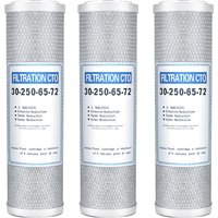 10x2.5 Inch Carbon Water Filter CTO Activated Cartridge Replacement, Chlorine Reduction Block for Home Purifier