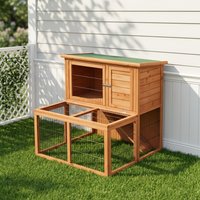 sf-SDR012 Eco-Friendly Large Rabbit Hutch with 2-Story Design Nest Box Weatherproof Wood Construction for Outdoor Use*
