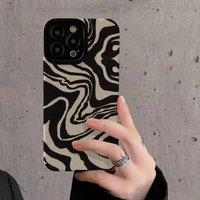 NEW Zebra Stripe Wrinkle Phone Case For iPhone 13 12 11 14 15 Pro Max Mini 16 Plus 17 Air Silicone Shockproof Full Cover
