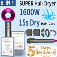 SenCiciMen 6-in-1 Super-Haartrockner mit negativen Ionen, Haarpflege-Haartrockner mit automatischem Lockenwickler, Haushaltsgeräte, leistungsstarker Föhn, Styling-Tools für Reisende, Urlaubsgeschenk