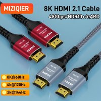 MIZIQIER 8K HDMI 2.1 Cable, 48Gbps Ultra High-Speed HDMI Cables, 8K@60Hz, 4K@120Hz eARC Compatible for TV/PS5/PS4/Xbox/Projector