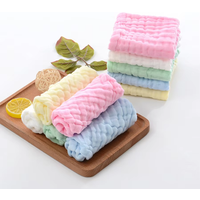 5Pcs 25x25cm Baby Towel Bath Towels Face Washcloth Muslin Squares Cotton Hand Wipe Gauze for Bathing Feeding Kids Handkerchief