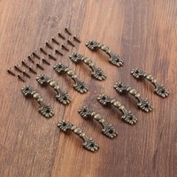 10Sets Jewelry Boxes Handles Antique Bronze Wardrobes Door Handles Zinc Alloy Drawer Handles For Decorative Jewelry Boxes