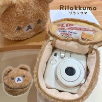 Cartoon Rilakkumas Bear Plush Storage Bag Large Capacity Teddy Bear Traveling Makeup Cosmetic Bag Jewelry Camera Organizer