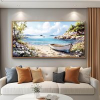 Abstract Sea Scenery Diy Diamond Arts For Adults Painting Large Size Landscape Full Drill Mosaic Embroidery Picture No Frame