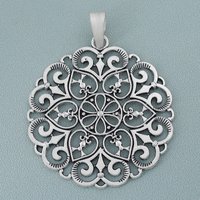 3pcs Antique Silver Bohemia Large Filigree Flower Lace Charms Pendants for DIY Necklace Jewelry Making Findings