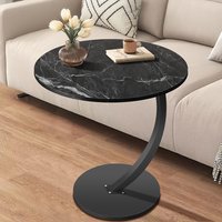 Small End Table, Sofa Side Table Blackstone Single/double Layer New Round/flower-shaped Sofa Table Local Stock Delivery Durable Density Board Bedroom Multi-functional Side Table Metal Frame Space