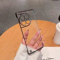 For OnePlus 13 13R 12 Ace 5 3 Pro 3V 2V Case Luxury Plating Transparent Frameless Ultra Thin Shockproof Bumper Phone Back Cover