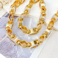 24inch Long Size Original Statement Jewelry Set for Man Hip Hop Necklace Bracelet Gold Plated Fashion Jewellery for Party Gifts