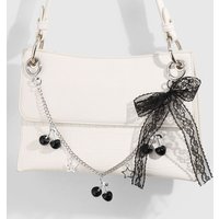 Fashion Lace Bow Bag Charms Black/Red Cherry Alloy Bag Chain Portable DIY Replacement Handbag Straps Pendant Decoration