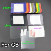 1Set Plastic / Glass Display Screen protector lens Cover For GB Game Console Screen lens+2 pcs Soft Screen Protector