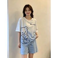 New Pajamas Female Summer Large Size Short-Sleeved Homewear Suit Korean Version of the Student Sweet and Lovely Ladies Homewear