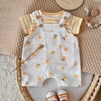 Infant Cartoon Lemon BABY Romper Short Sleeve for Boys Girls Overall One Piece Cute Newborn Outfit Summer 0-3Y