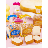 1/4Pcs Creative and Cute Toast-Shaped Wiper (Packaging Bag Color Is Random)