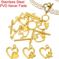 5sets Stainless Steel Toggle OT Clasps Necklace Hooks PVD Never Fade End Connectors For Bracelet Diy Jewelry Making Accessories