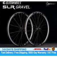 Zestaw kół karbonowych ELITEWHEELS SLR GRAVEL, system Ratchet 36T, hamulce tarczowe, kółka Cyclocross 700C, mocowanie Center Lock