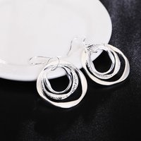 Charms Fine 925 Sterling Silver Personality Three Circle Earrings For Women Party Wedding Jewelry Fashion Christmas Gifts